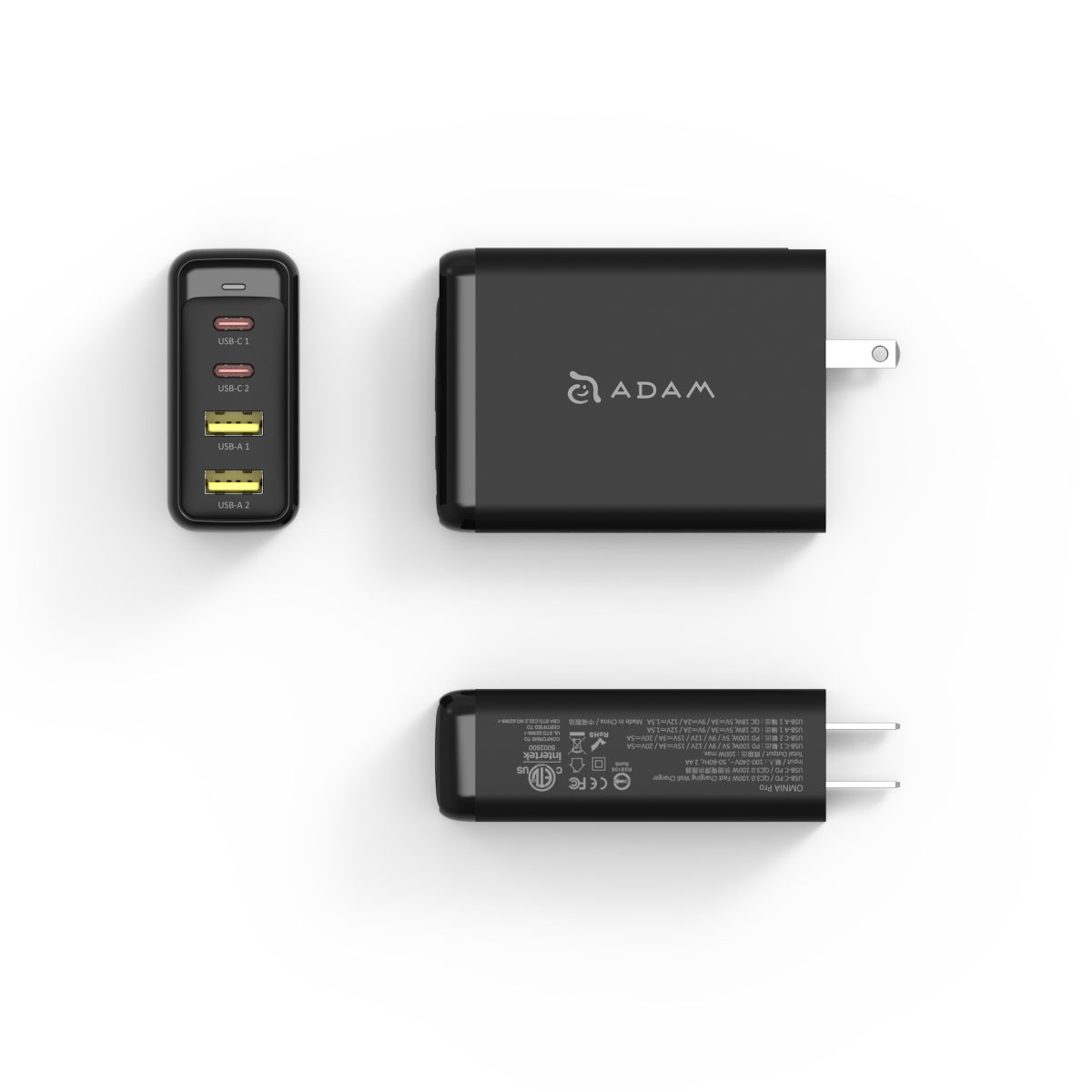 شارژر دیواری آدام المنتز مدل OMNIA Pro به همراه کابل تبدیل USB-C